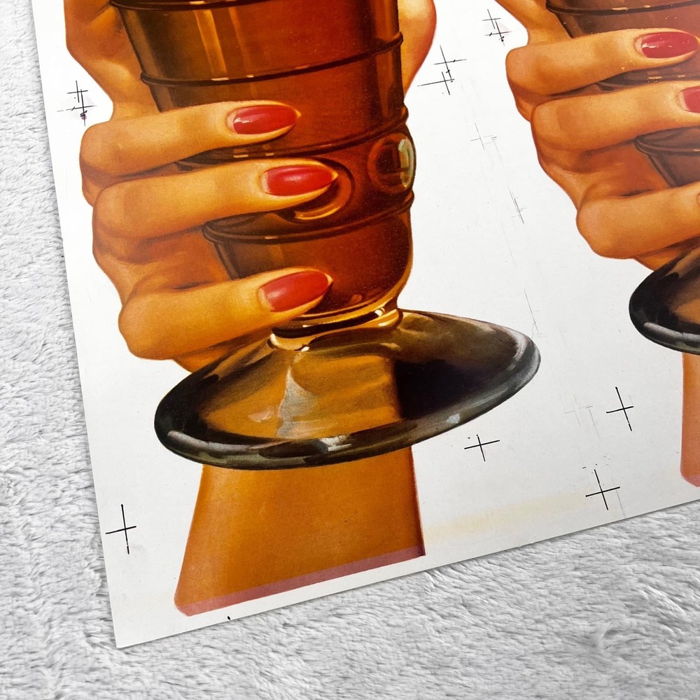1950s Milkshake Hand Vintage Flat Sheet 3 Die Cut Cardboard Soda Fountain‎ Diner - Picture 9 of 12